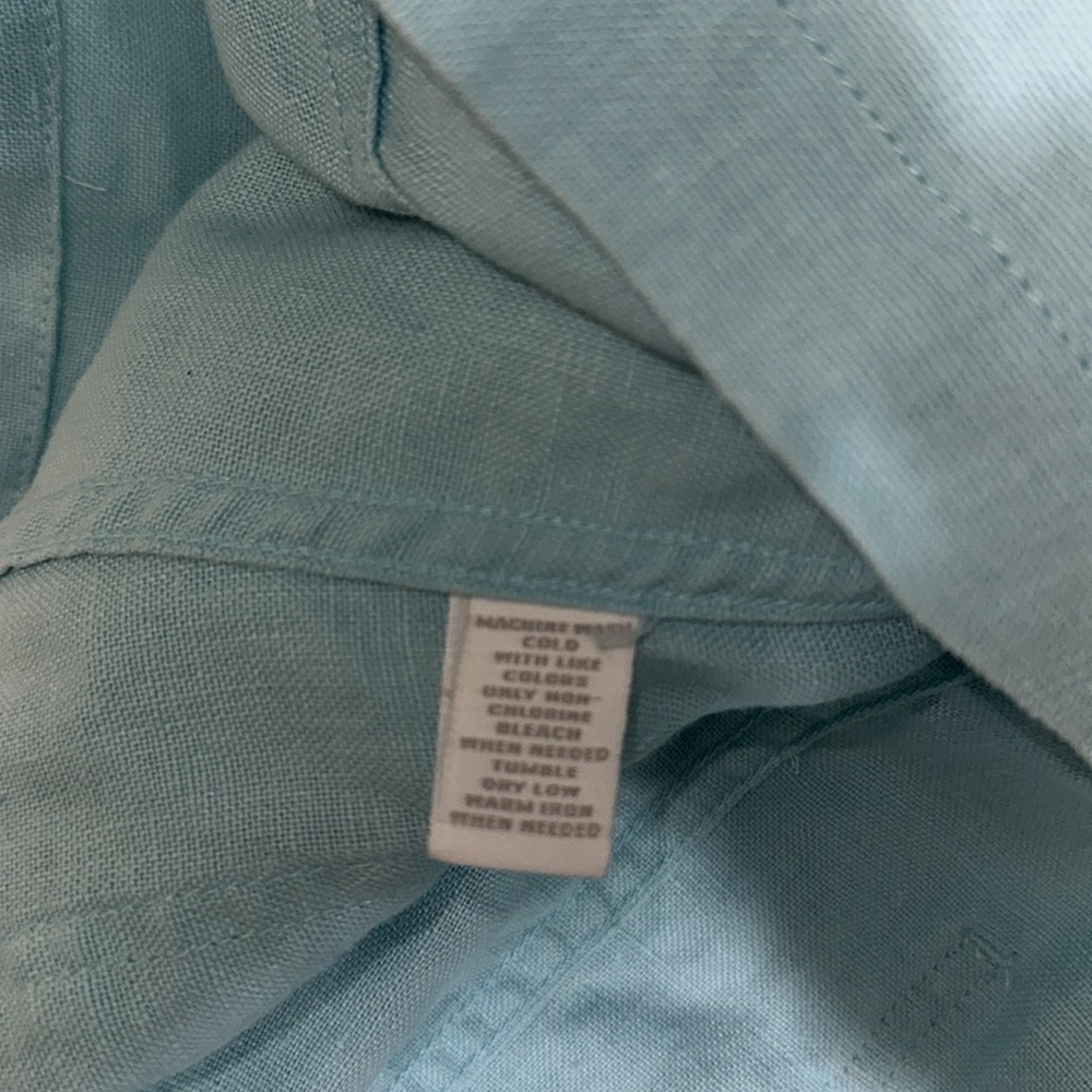 Charter Club Aqua Utility Jacket 100% linen Large vguc - Picture 6 of 7